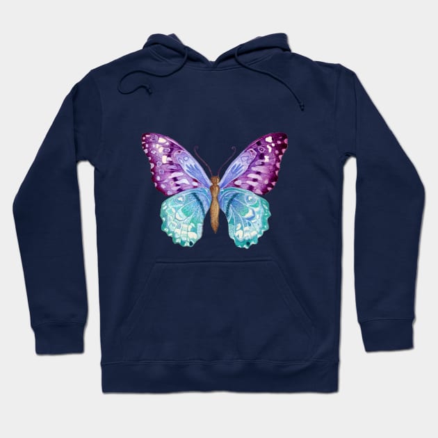 Pastel Butterfly Hoodie by Pearl and Plam